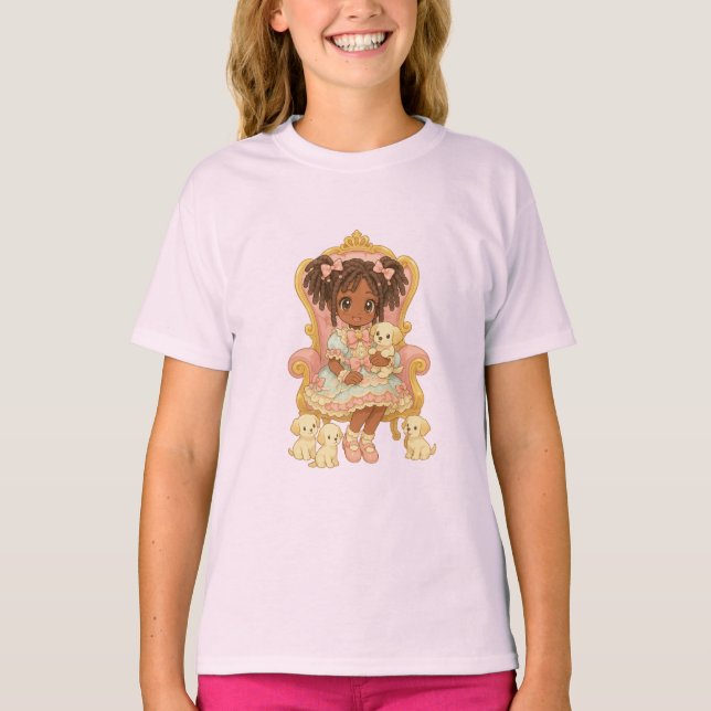 Snuggle Pup Kawaii Puppy girl T Shirt (Framsida)