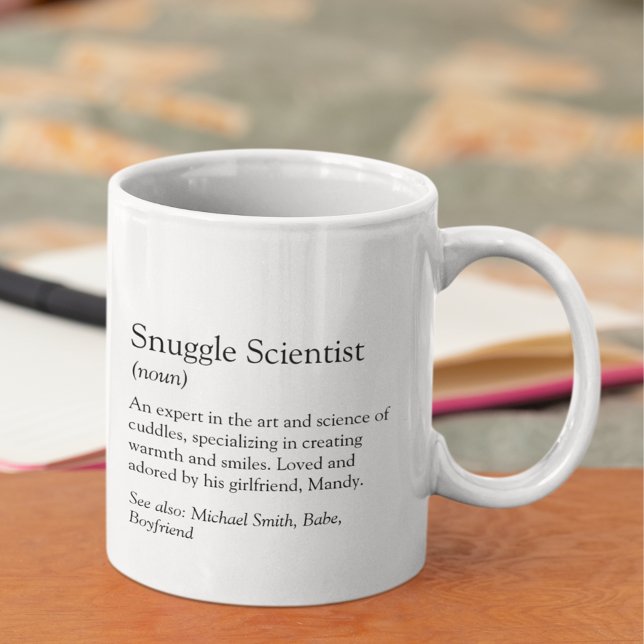Snuggle Scientist Photo Boykompis Gift Kaffemugg (Snuggle Scientist Photo Boyfriend Gift Coffee Mug)