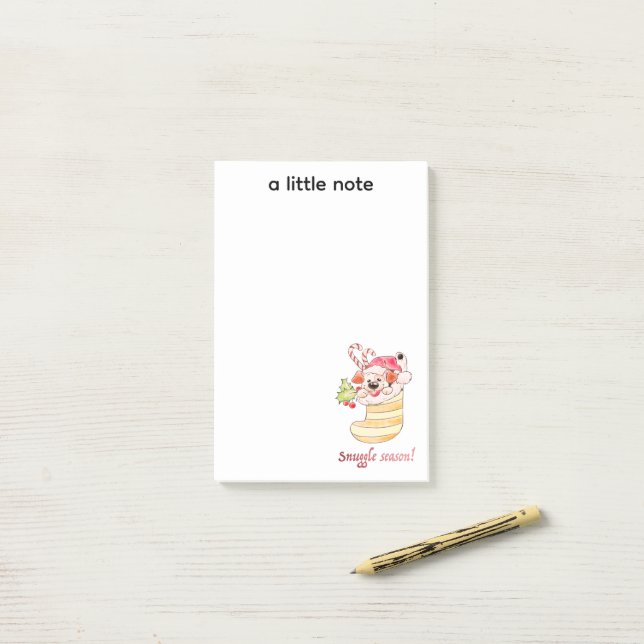 Snuggle Season Puppy in Stocking Post-it Block (På skrivbordet)