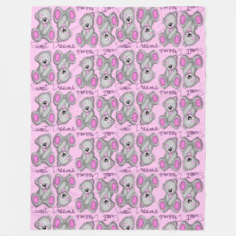 Snuggle Sweet Dreams Teddy-bomull candy Fleecefilt