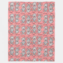 Snuggle Sweet Dreams Teddy-bright coral Fleecefilt