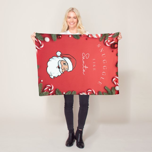 Snuggle Up Like Santa” Festive Holiday Blanket  Fleecefilt (På plats)