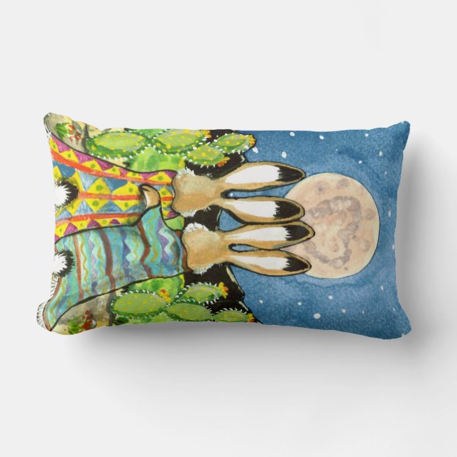 SnuggleBunnies Southwest Romantic Rabbit Pillow Lumbarkudde (Framsida)