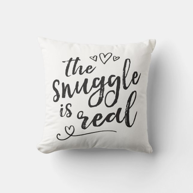 Snugglen är det verkliga roliga citationstecknet kudde (Framsida)