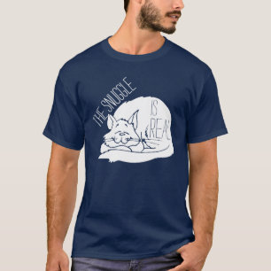 Snugglen är verklig sova kattskjortan tee