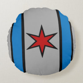 Snugglen skyddar modernt (silver) rund kudde