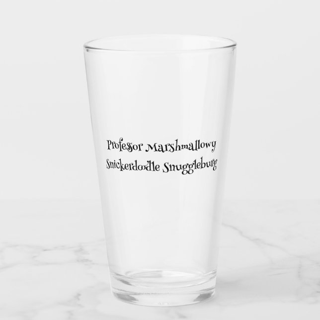SnuggleNames: Anpassat Pintglas Glaskopp (Framsida)