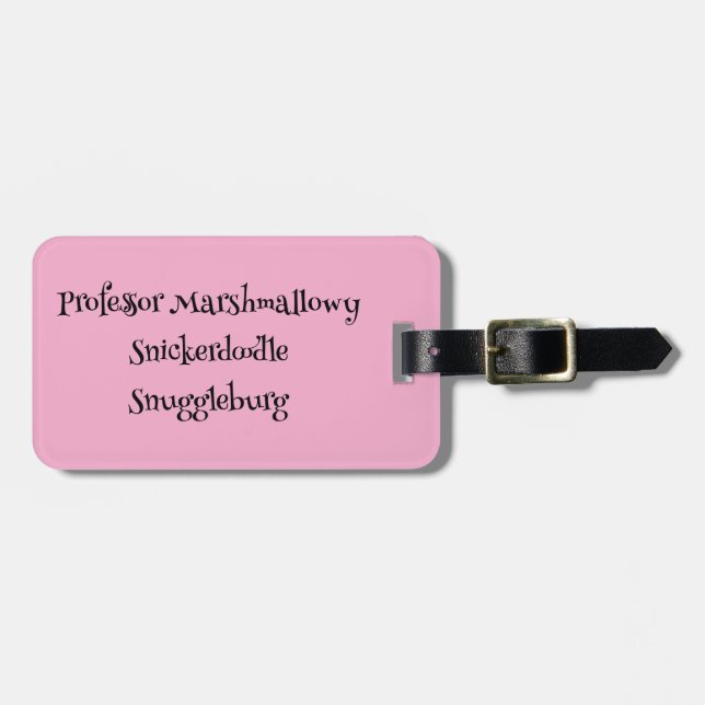 SnuggleNames: Anpassningsbar Luggage Tag Bagagebricka (Horisontell Framsida)