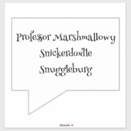 SnuggleNames: Anpassningsbar Nickname Vinyl Sticke Klistermärken