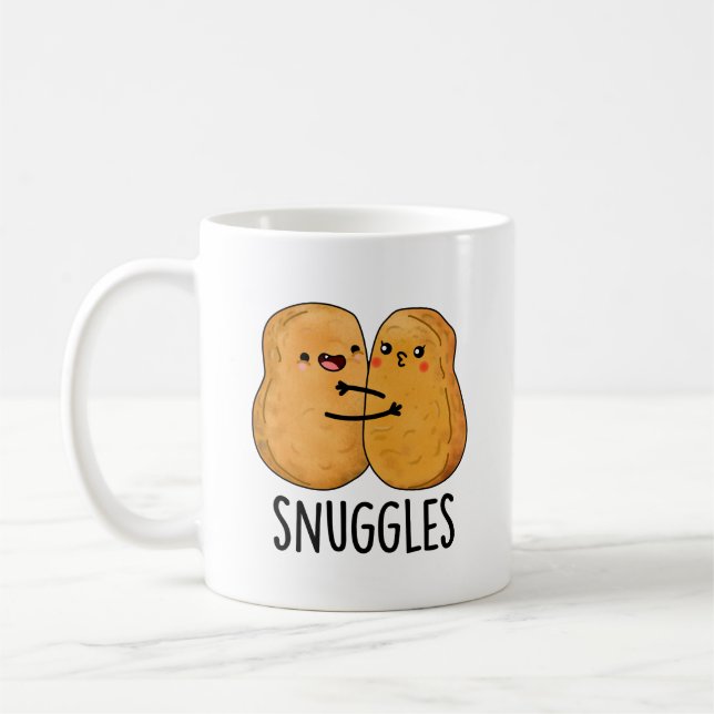 Snuggles Funny Nugget Couple Pun Kaffemugg (Vänster)