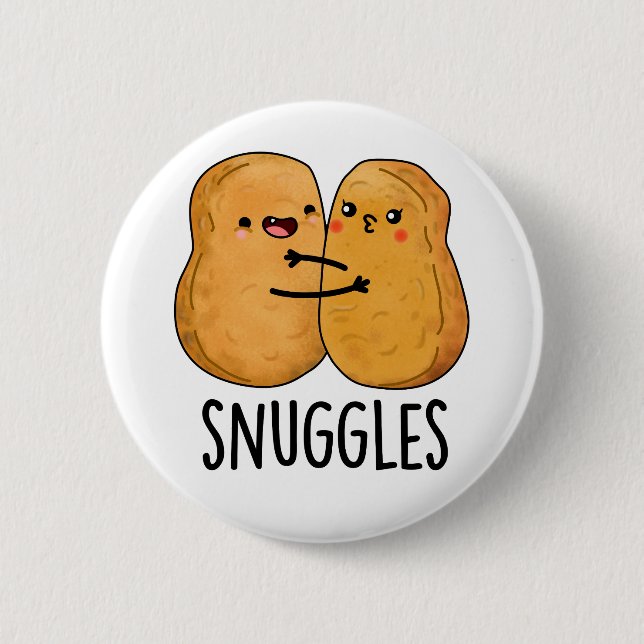 Snuggles Funny Nugget Couple Pun Knapp (Framsida)