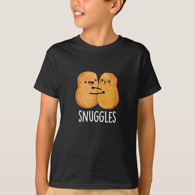 Snuggles Funny Nugget Couple Pun Mörk BG T Shirt (Framsida)