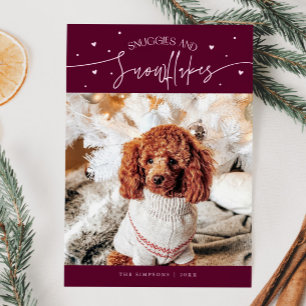 Snuggles & Snöflingor Hund Cranberry Jul Julkort