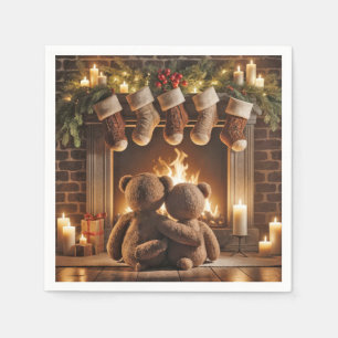 Snuggling av Nallar till jul Pappersservett