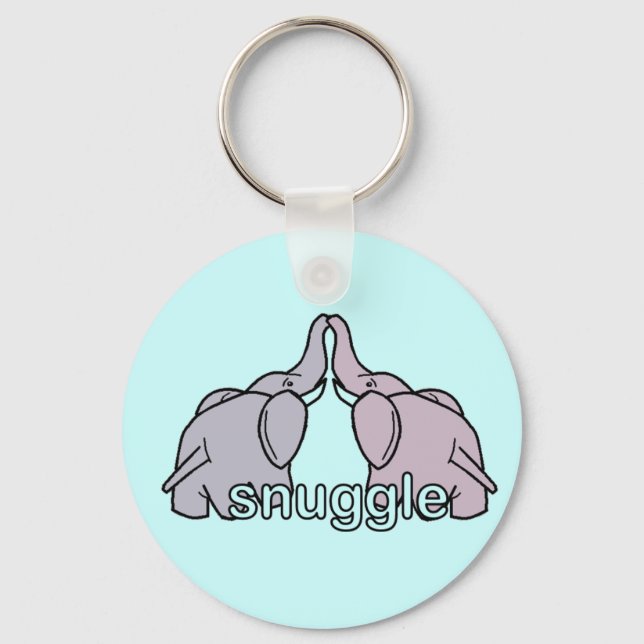 Snuggling Elephants Nyckelring (Framsida)