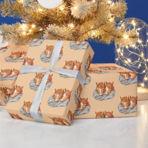 Snuggling Twin Horses Presentpapper