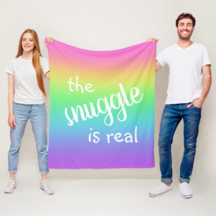 Snugglingen är en riktigt fin regnbåge Blanket Fleecefilt