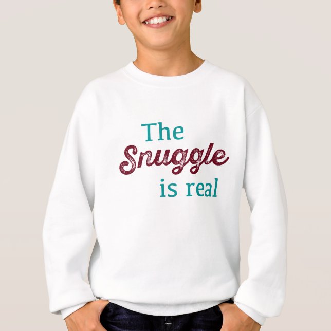 Snugglingen är riktig och burgundy funny t-shirt (Framsida)