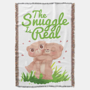 Snugglingen är riktigt Cute Bear Hugs Filt
