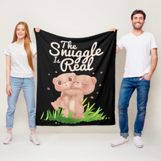 Snugglingen är riktigt Cute Bear Hugs Fleecefilt