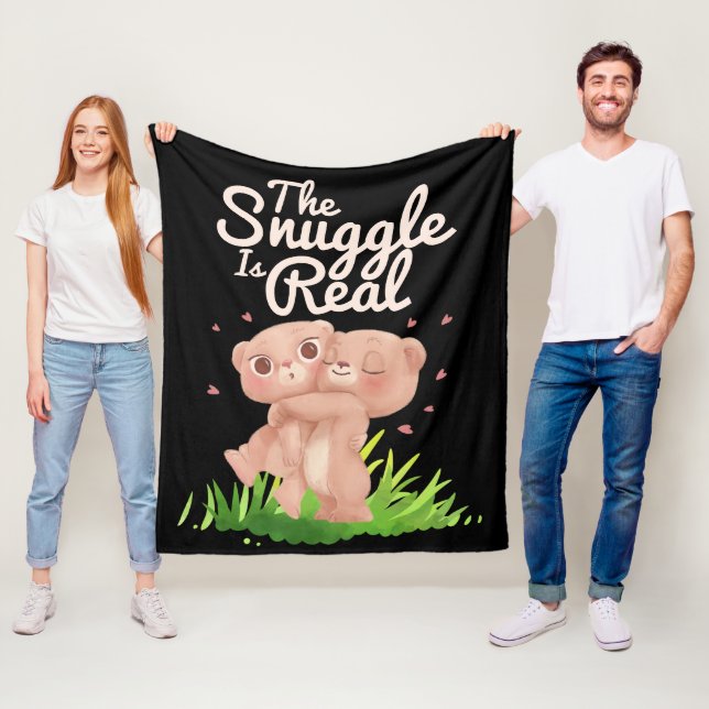 Snugglingen är riktigt Cute Bear Hugs Fleecefilt (På plats)