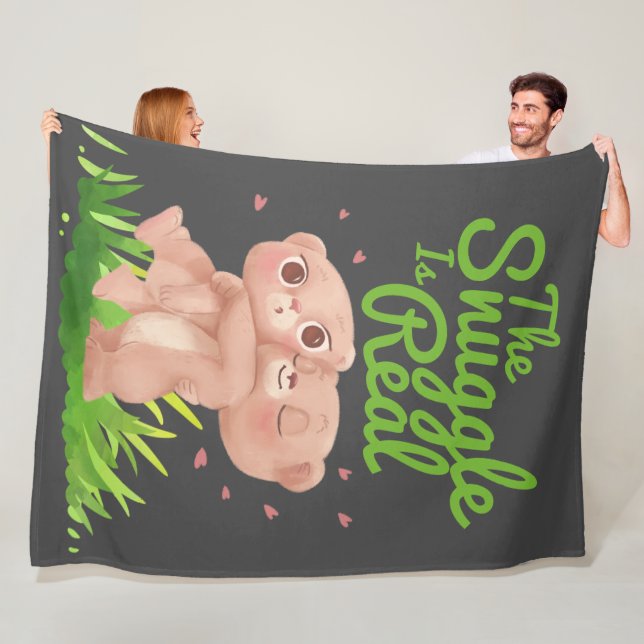 Snugglingen är riktigt Cute Bear Hugs Fleecefilt (På plats)