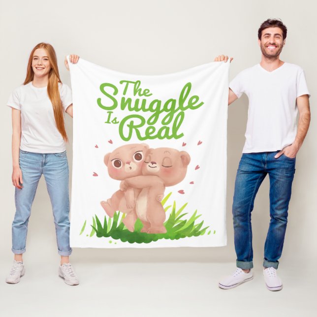 Snugglingen är riktigt Cute Bear Hugs Fleecefilt (På plats)