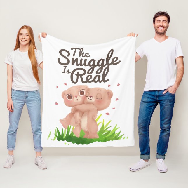 Snugglingen är riktigt Cute Bear Hugs Fleecefilt (På plats)