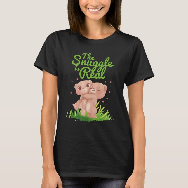 Snugglingen är riktigt Cute Bear Hugs T Shirt (Framsida)
