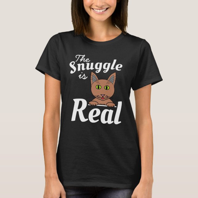 Snugglingen är riktigt Cute Cat T-skikt T Shirt (Framsida)