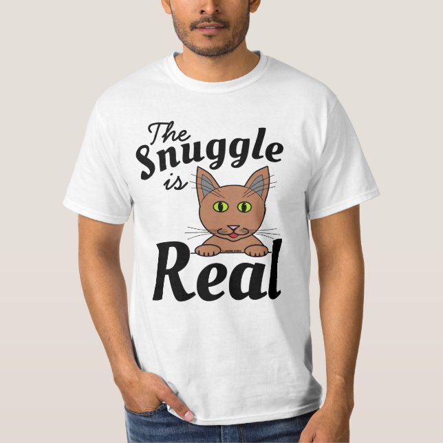 Snugglingen är riktigt Cute Cat T-skikt T Shirt (Framsida)