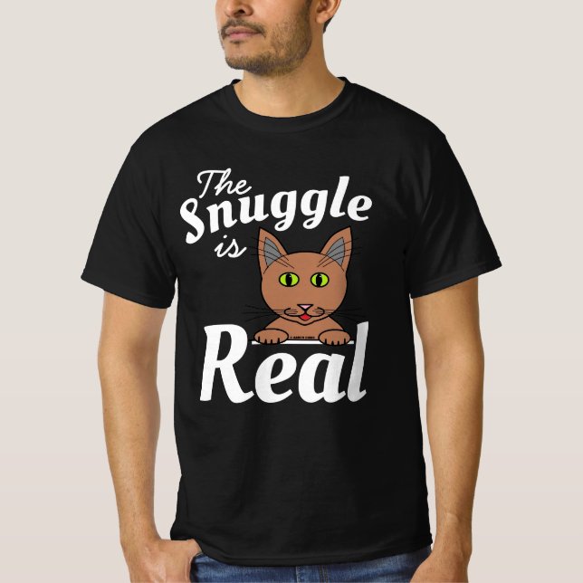 Snugglingen är riktigt Cute Cat T-skikt T Shirt (Framsida)
