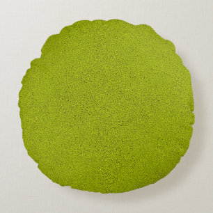 Snuggly Chartreuse Grönt Suede Rund Kudde