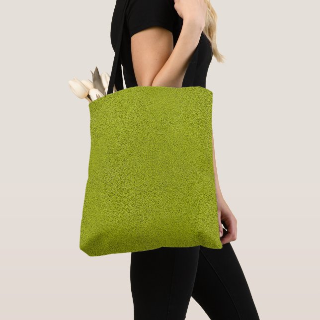 Snuggly Chartreuse Grönt Suede Tygkasse (Närbild)
