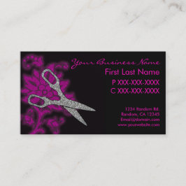 Snurklippta affärskort vid rosa silver glitter visitkort