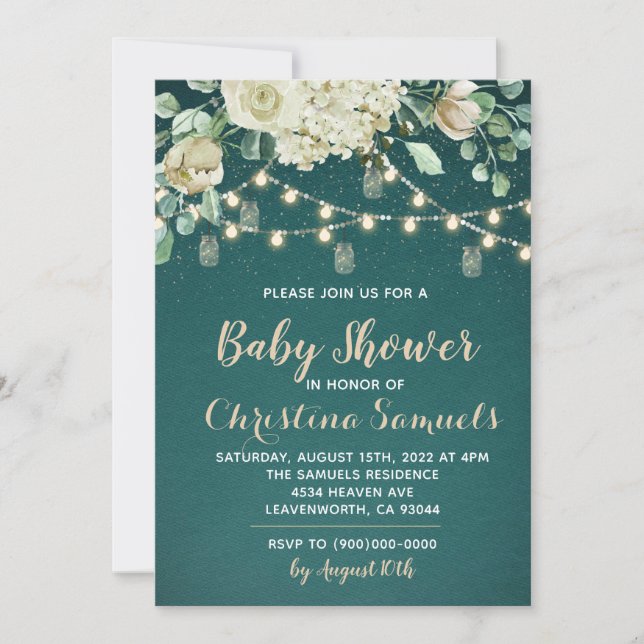 Snurlykta Baby Shower Inbjudan (Framsida)