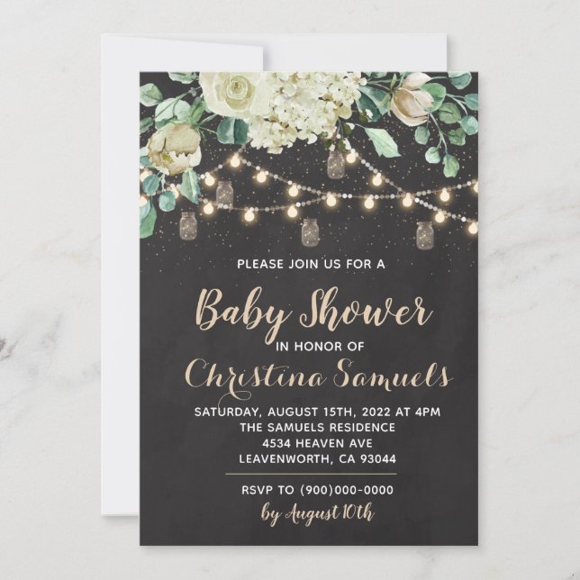 Snurlykta Baby Shower Inbjudan (Framsida)