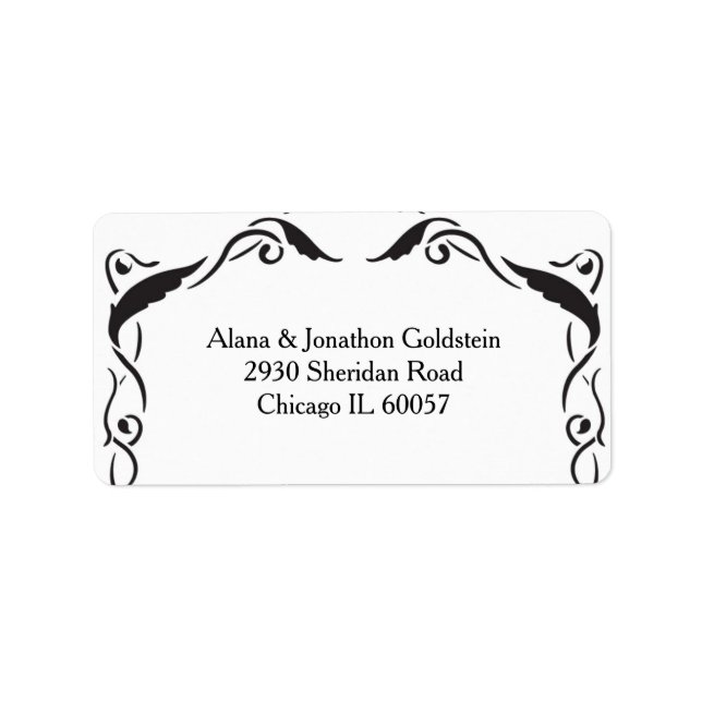 Snurra Arch, enkel elegant Adressetikett (Framsidan)