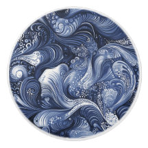 Snurra blå och vit Abstrakt