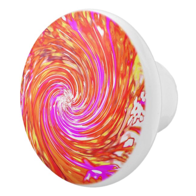 Snurra Blommigt för Retro-Magenta och Färg-höst Knopp (Höger)