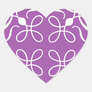 Snurra i Lila Hjärtklämmare Hjärtformat Klistermärke