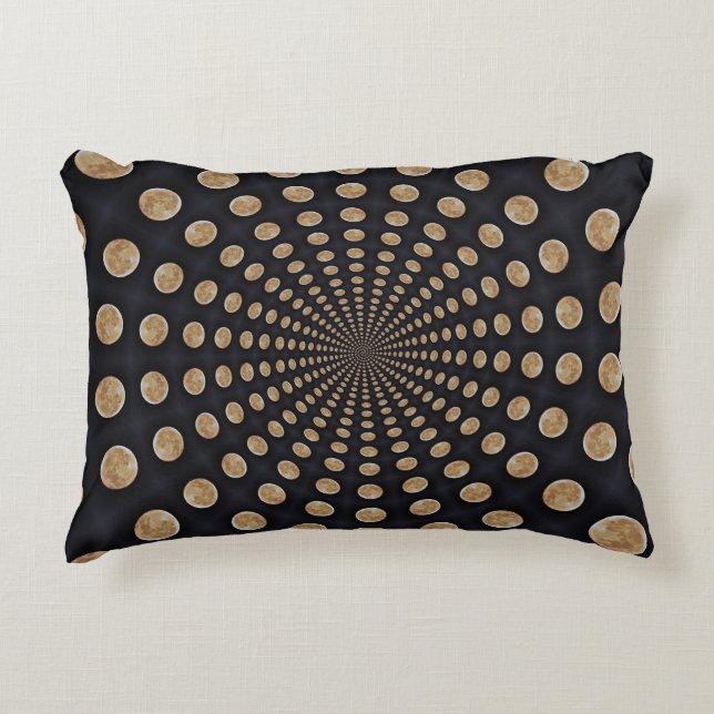 Snurra med många Måne-accentknappar Prydnadskudde (Framsidan)