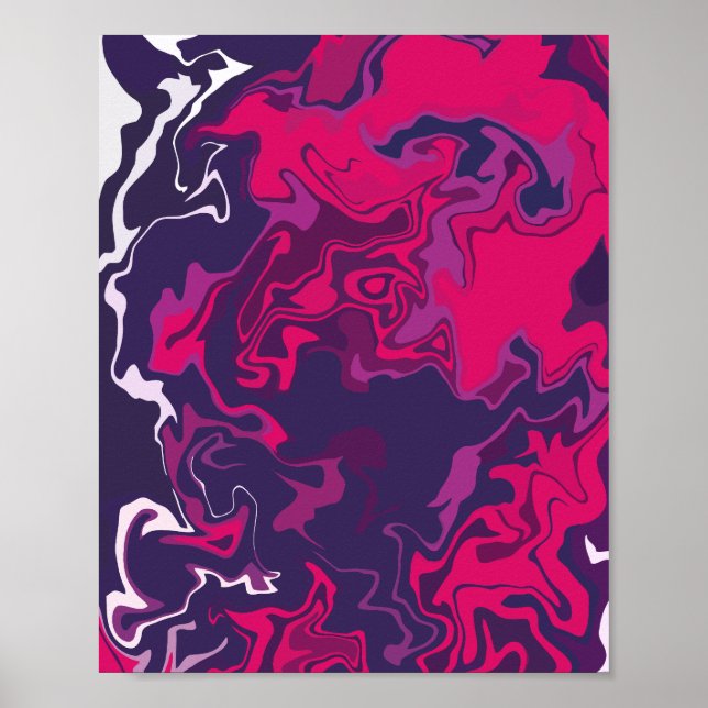Snurra med Rosa, Mörk, Lila och vit Poster (Framsidan)
