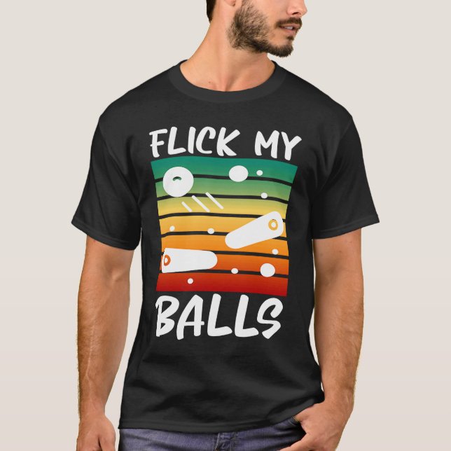 Snurra Mina Bollar Retro Flippande Boll  Skämt Fli T Shirt (Framsida)