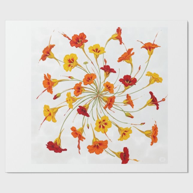 Snurrande blommor i ljusets omloppsbana presentpapper (Platt)