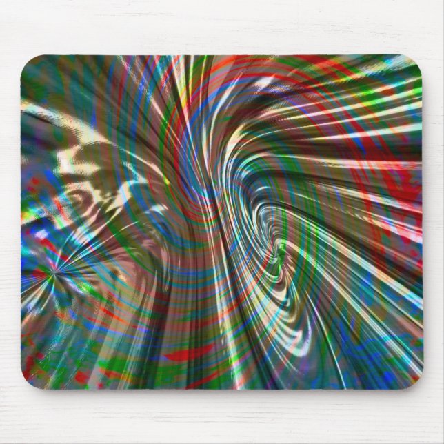 Snurrande, böjd, färgad, silkesväv musmatta (Framsidan)