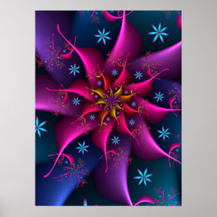 Snurrande kvällsblommor poster