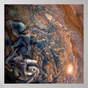 Snurrande moln av Planet Jupiter Close Up Poster