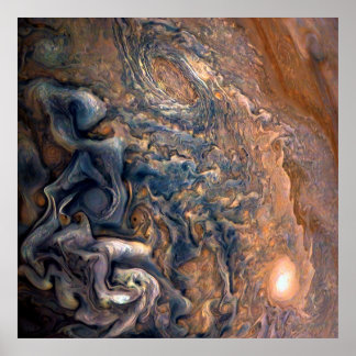 Snurrande moln av Planet Jupiter Close Up Poster