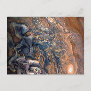 Snurrande moln av Planet Jupiter Close Up Vykort